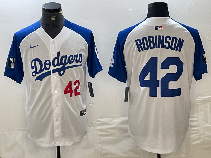 Men's Los Angeles Dodgers Jackie Robinson #42 White Limited Jersey